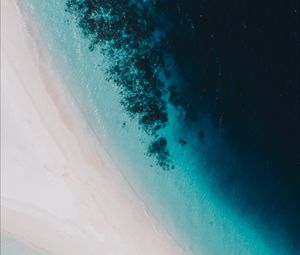 Preview wallpaper ocean, aerial view, coast, water, maldives