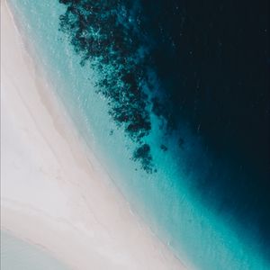 Preview wallpaper ocean, aerial view, coast, water, maldives