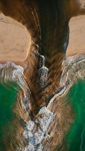 Preview wallpaper ocean, aerial view, current, coast, sri lanka