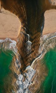 Preview wallpaper ocean, aerial view, current, coast, sri lanka