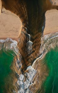 Preview wallpaper ocean, aerial view, current, coast, sri lanka