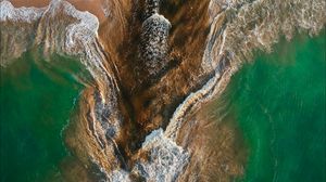 Preview wallpaper ocean, aerial view, current, coast, sri lanka