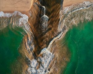 Preview wallpaper ocean, aerial view, current, coast, sri lanka