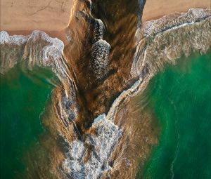 Preview wallpaper ocean, aerial view, current, coast, sri lanka