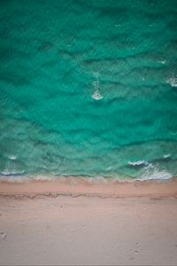 Preview wallpaper ocean, aerial view, sand, coast, wave