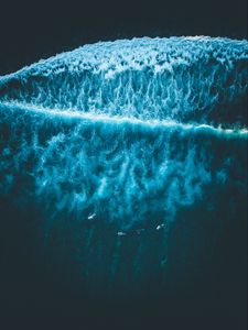 Preview wallpaper ocean, aerial view, surf, waves, foam