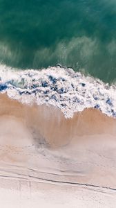 Preview wallpaper ocean, aerial view, surf, sand, wave