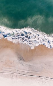 Preview wallpaper ocean, aerial view, surf, sand, wave