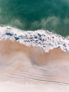 Preview wallpaper ocean, aerial view, surf, sand, wave