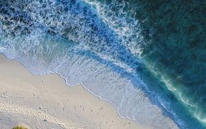 Preview wallpaper ocean, aerial view, surf, water, maldives