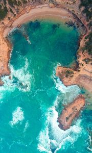 Preview wallpaper ocean, aerial view, surf, coast, australia