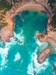 Preview wallpaper ocean, aerial view, surf, coast, australia