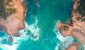 Preview wallpaper ocean, aerial view, surf, coast, australia