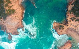 Preview wallpaper ocean, aerial view, surf, coast, australia