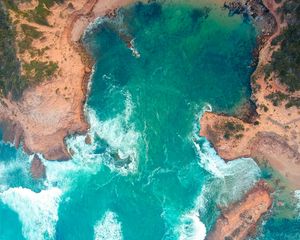 Preview wallpaper ocean, aerial view, surf, coast, australia