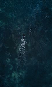 Preview wallpaper ocean, aerial view, swimmers, waves, water