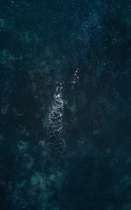 Preview wallpaper ocean, aerial view, swimmers, waves, water