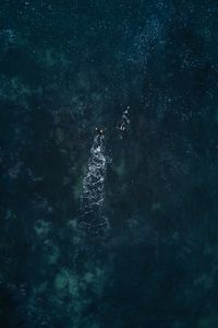 Preview wallpaper ocean, aerial view, swimmers, waves, water