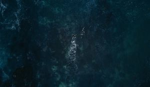 Preview wallpaper ocean, aerial view, swimmers, waves, water