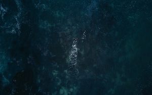 Preview wallpaper ocean, aerial view, swimmers, waves, water