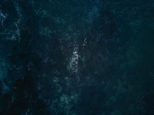 Preview wallpaper ocean, aerial view, swimmers, waves, water