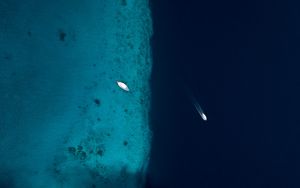 Preview wallpaper ocean, aerial view, water, boats