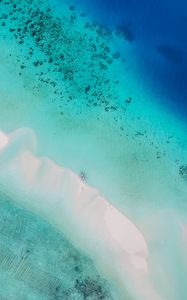 Preview wallpaper ocean, aerial view, water, tropics, sand, beach