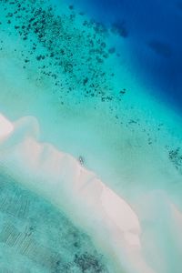 Preview wallpaper ocean, aerial view, water, tropics, sand, beach