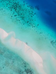 Preview wallpaper ocean, aerial view, water, tropics, sand, beach