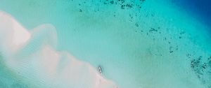 Preview wallpaper ocean, aerial view, water, tropics, sand, beach