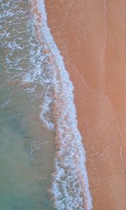 Preview wallpaper ocean, aerial view, water, sand, foam