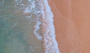 Preview wallpaper ocean, aerial view, water, sand, foam