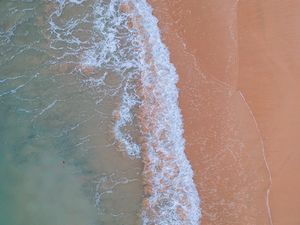 Preview wallpaper ocean, aerial view, water, sand, foam