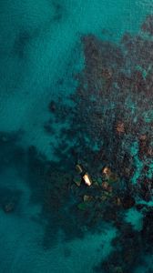 Preview wallpaper ocean, aerial view, water, ripples, stones