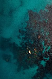 Preview wallpaper ocean, aerial view, water, ripples, stones