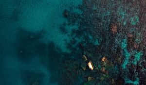 Preview wallpaper ocean, aerial view, water, ripples, stones