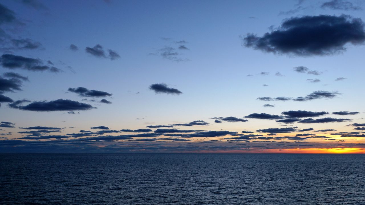 Wallpaper ocean, atlantic, horizon, sunset