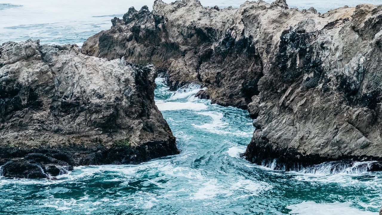 Wallpaper ocean, bay, shore, rocks, surf, bodega bay, california