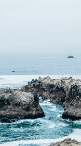 Preview wallpaper ocean, bay, shore, rocks, surf, bodega bay, california