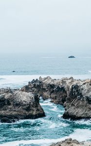 Preview wallpaper ocean, bay, shore, rocks, surf, bodega bay, california