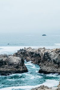 Preview wallpaper ocean, bay, shore, rocks, surf, bodega bay, california