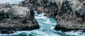 Preview wallpaper ocean, bay, shore, rocks, surf, bodega bay, california