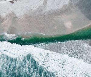 Preview wallpaper ocean, beach, aerial view, waves, water