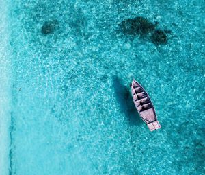 Preview wallpaper ocean, boat, aerial view, water, tropics, summer