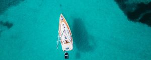 Preview wallpaper ocean, boats, aerial view, water