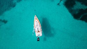 Preview wallpaper ocean, boats, aerial view, water