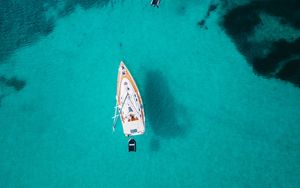 Preview wallpaper ocean, boats, aerial view, water