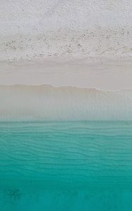 Preview wallpaper ocean, coast, aerial view, sand, wave, sea