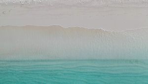 Preview wallpaper ocean, coast, aerial view, sand, wave, sea