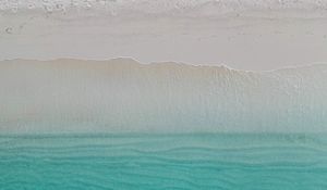 Preview wallpaper ocean, coast, aerial view, sand, wave, sea